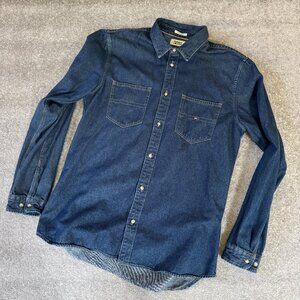 Tommy Hilfiger Denim Blue Jean Button-Down Long-Sleeve Shirt Men's Size Large